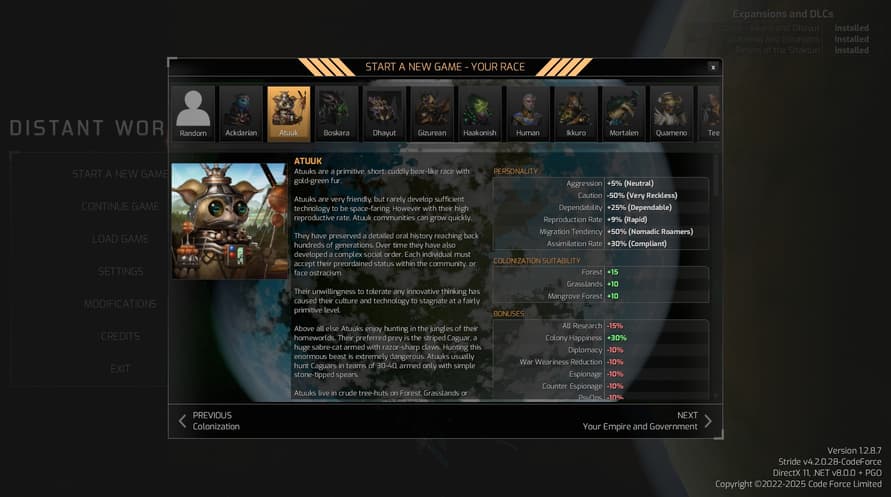 Distant Worlds 2: Factions - Atuuk and Wekkarus